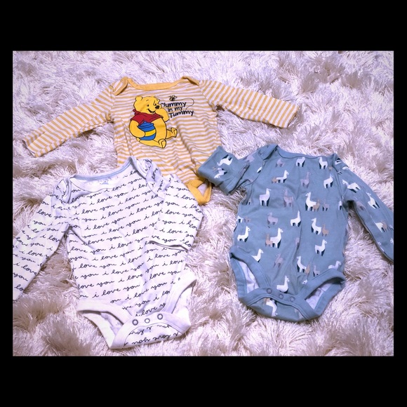 3-6 months Long Sleeve Baby Onesie Bundle